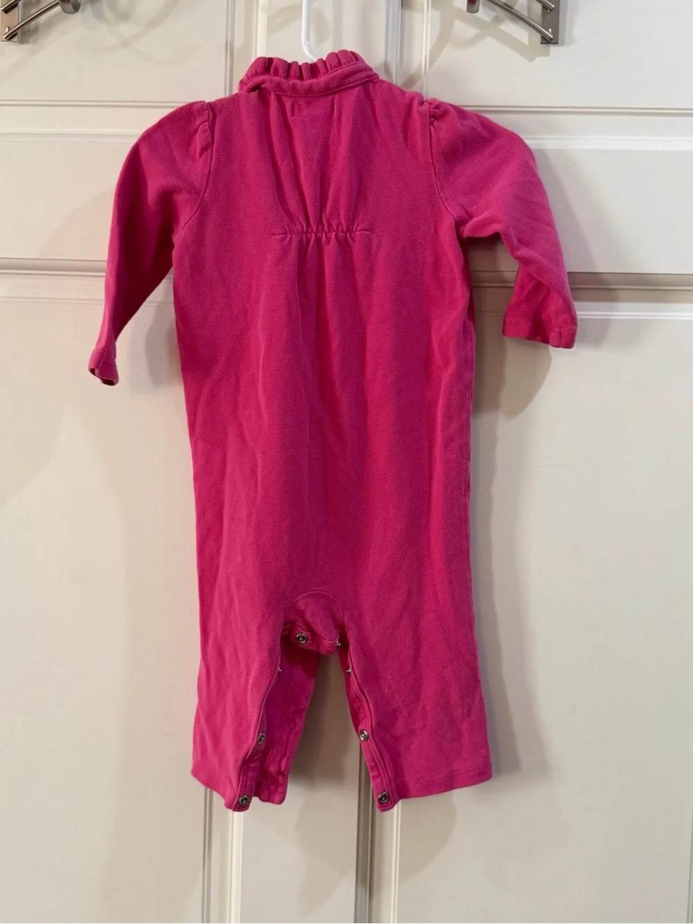 Ralph Lauren Bright Pink Polo Romper Size 9m